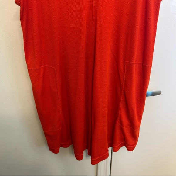 FP Beach by Free People Ribbed V-Neck Tank Dress Orange Red Size Small - Picture 3 of 11